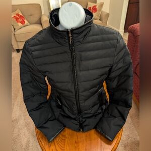 Black Duck Down Zip-Up Puffer Jacket, Size XS